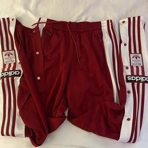 red adidas button up sweats